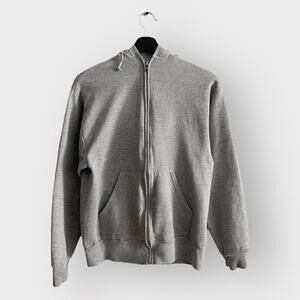 STEAL! 1990s Blank Grey Zip Hoodie (M)